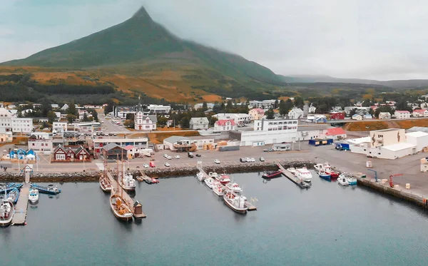 Plano Aéreo Escénico Husavik Panorama —  Fotos de Stock