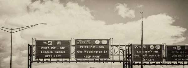 Panneaux Directions Interstate Près New York — Photo