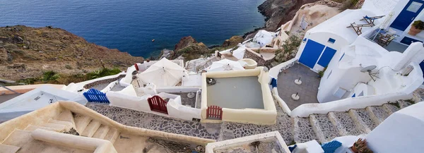 Sunset Skyline Oia Isla Santorini Grecia —  Fotos de Stock