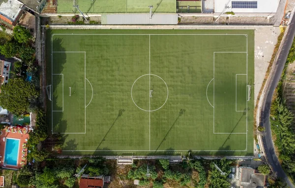 Campo Fútbol Campo Vista Aérea Desde Dron —  Fotos de Stock