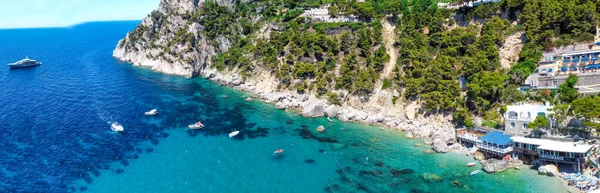 Bellissima Costa Marina Piccola Capri Vista Aerea Dal Drone — Foto Stock