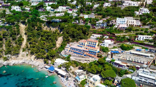 Beautiful Coastline Marina Piccola Capri Aerial View Drone — Stock Photo, Image