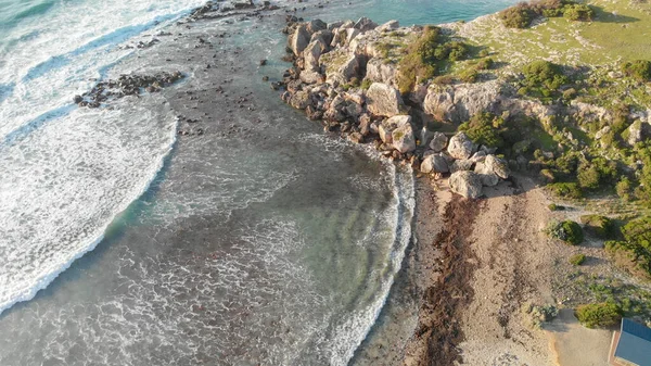 Isla Canguro Australia Shelly Beach Atardecer Desde Dron —  Fotos de Stock