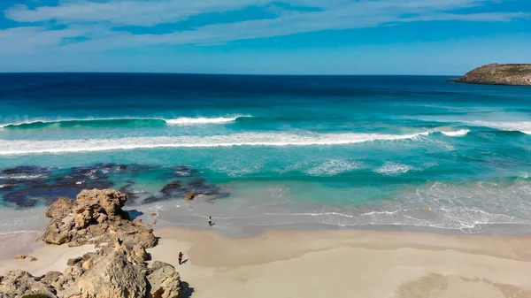 Pennington Bay Wspaniała Plaża Kangaroo Island Australia Południowa Widok Lotu — Zdjęcie stockowe