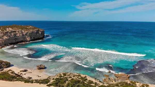 Pennington Bay Wspaniała Plaża Kangaroo Island Australia Południowa Widok Lotu — Zdjęcie stockowe