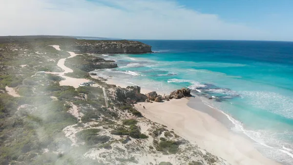 ペニントン湾は 南オーストラリア州カンガルー島の素晴らしいビーチです ドローンからの空中風景 — ストック写真