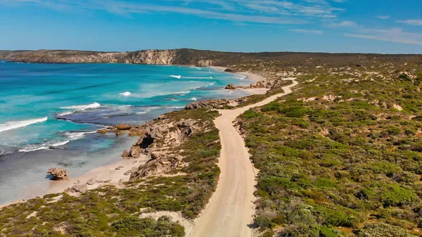 페닝턴만은 사우스오스트레일리아주의 캥거루 해변입니다 드론에서 공중에서 — 스톡 사진