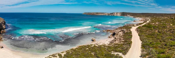 Pennington Bay Wspaniała Plaża Kangaroo Island Australia Południowa Widok Lotu — Zdjęcie stockowe