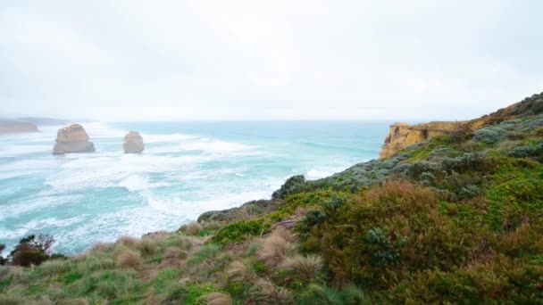 Panoramic view of the Twelve Apostles, Australia — Stock Video