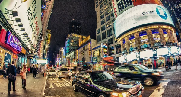 New York City Février 2012 Spectaculaires Lumières Times Square Nuit — Photo