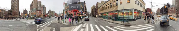 Harlem Grudzień 1St 2018 Harlemskie Ulice Panoramiczny Widok Deszczowy Zimowy — Zdjęcie stockowe