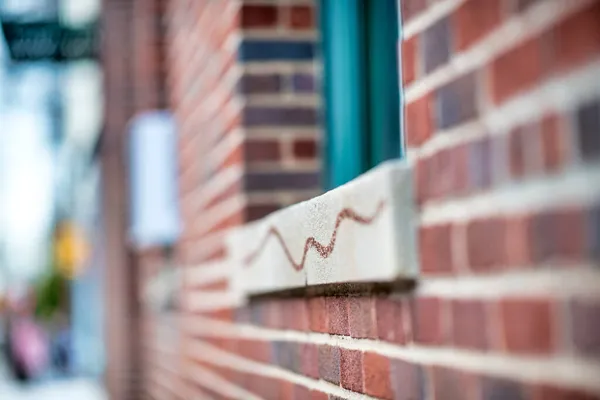 Gemauerte Mauer Entlang Einer Straße New York City — Stockfoto