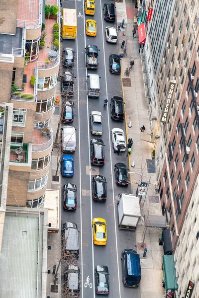 Νεα Υορκη Δεκεμβριου 2018 Αεροφωτογραφία Της Κυκλοφορίας Αυτοκινήτων Μανχάταν — Φωτογραφία Αρχείου