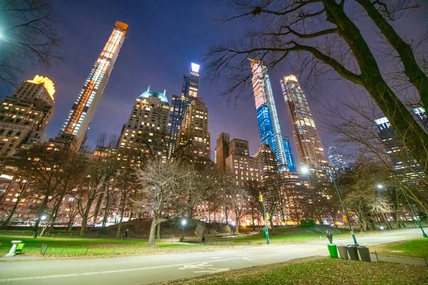 Widok Nocny Central Park Manhattan Nowy Jork — Zdjęcie stockowe