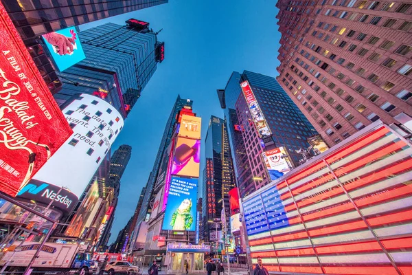 New York City November 2018 Times Square Signs Ads Night — Stock Photo, Image
