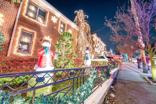 Dyker Heights Dezember 2018 Weihnachtsdekoration Eines Hauses Dykers Height Ist — Stockfoto