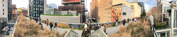 Nowość York City Grudzień 2018 Panoramiczny Widok High Line Turystami — Zdjęcie stockowe