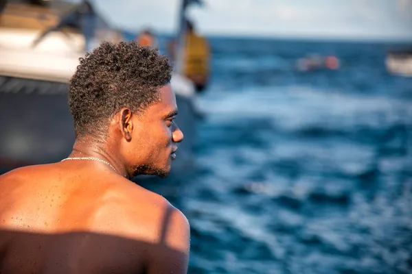 Mauritius Mayıs 2019 Kimliği Belirsiz Genç Bir Adam Turist Gezisi — Stok fotoğraf