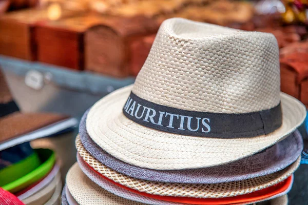 Mauritius Adası Nın Hasır Şapkaları — Stok fotoğraf
