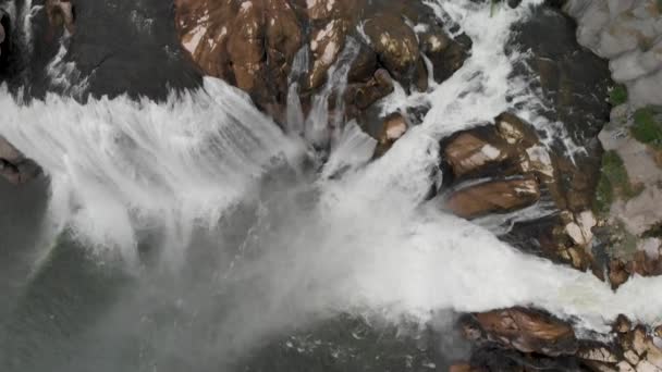 Водопад Шошон, Айдахо. Вид сверху с беспилотника — стоковое видео