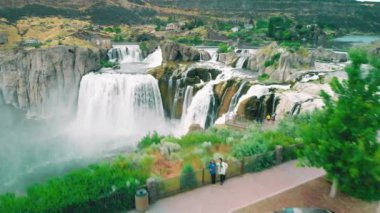 Shoshone şelalesi, Idaho. İHA 'dan hava yukarısı görüntüsü