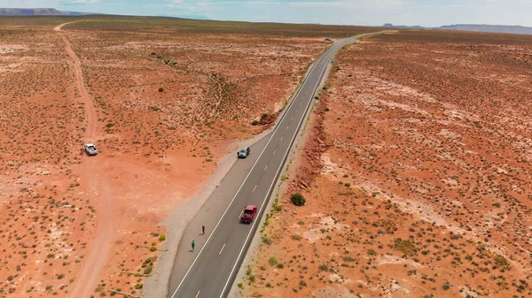 Vägen Till Monument Valley Flygfoto Från Drönare Usa — Stockfoto