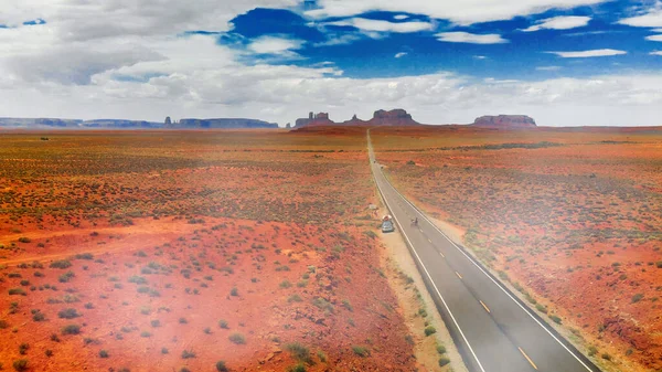 Road Monument Valley Air View Drone Usa — стокове фото