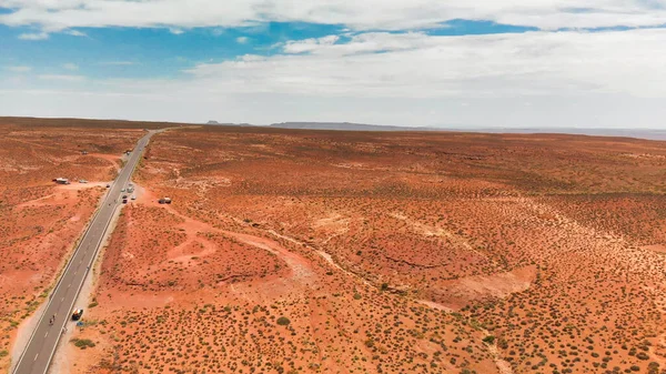 Vägen Till Monument Valley Flygfoto Från Drönare Usa — Stockfoto