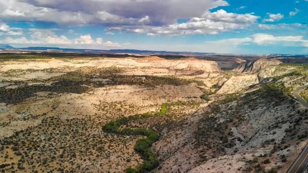 Drone Vue Aérienne Belle Route Travers Canyon — Photo