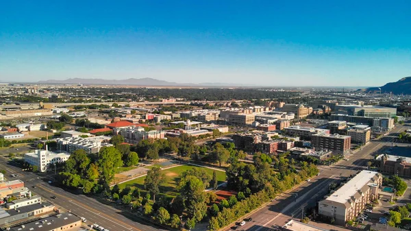 Línea Aérea Salt Lake City Día Soleado Utah Desde Drone — Foto de Stock