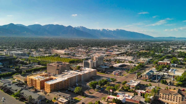 Salt Lake City Luchtfoto Skyline Een Zonnige Dag Utah Van — Stockfoto