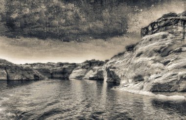 Antilop Deresi ve Powell Gölü boyunca güzel kanyon renkleri, sayfa Arizona.