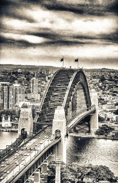 Luchtfoto Van Sydney Harbour Bridge — Stockfoto