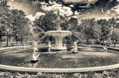Savannah, Georgia - ABD Forsyth Parkı Çeşmesi.