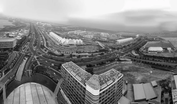 Panorama Luftaufnahme Der Yas Island Wolkenkratzer Abu Dhabi Uae — Stockfoto