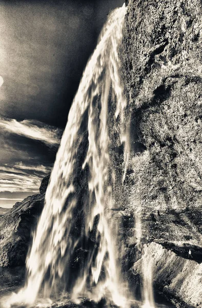 Bela Vista Seljalandfoss Cachoeiras Islândia Dia Ensolarado Verão — Fotografia de Stock