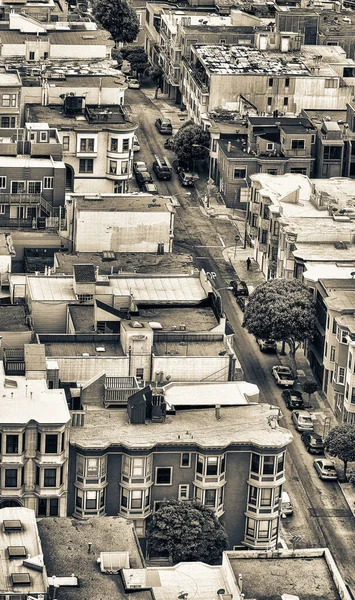 Vista Aérea San Francisco Rua Íngreme Horizonte — Fotografia de Stock