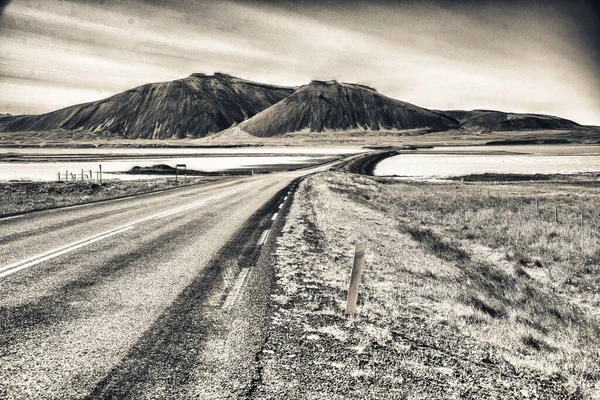 Snaefellnesvegur Zlanda Zlanda Kırsalından Geçen Yol — Stok fotoğraf