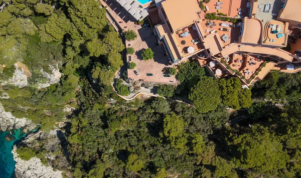 Prachtig Uitzicht Vanuit Lucht Kust Van Capri Island Italië Drone — Stockfoto