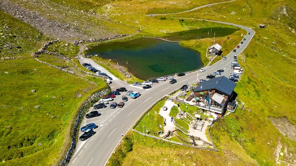 Vista Aérea Fuscher Lacke Temporada Verano Carretera Alpina Grossglockner — Foto de Stock