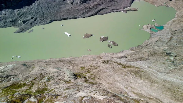 Park Narodowy Grossglockner Widok Lotu Ptaka Sezonie Letnim Szczegółami Jeziorze — Zdjęcie stockowe