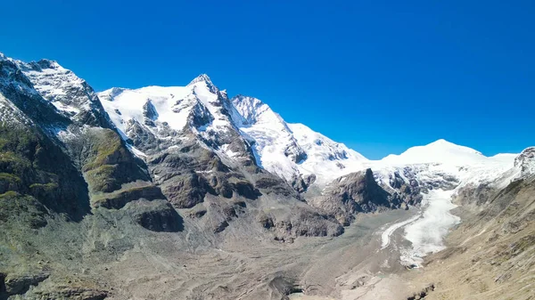 Grossglockner Glacier Summer Season Aerial View Drone — 图库照片