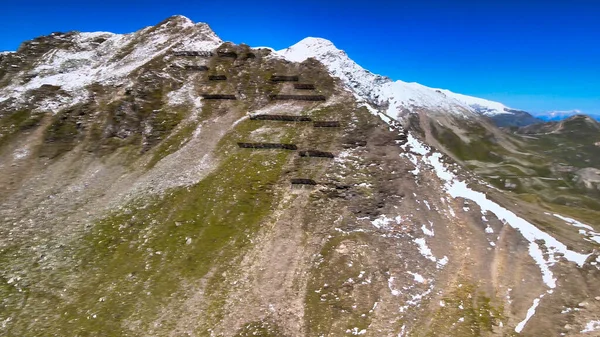 Grossglockner Alpin Mountains Summer Season Aerial View Drone — Stock Photo, Image