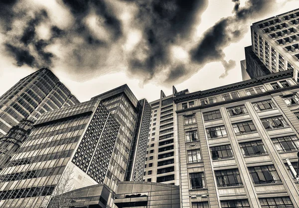 Vista Calle Los Edificios Auckland Centro Día Nublado Nueva Zelanda — Foto de Stock