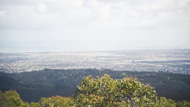 Πανοραμική εναέρια άποψη της Αδελαΐδας από Mt Lofty, Νότια Αυστραλία — Αρχείο Βίντεο