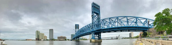 Vista Panoramica Sul Centro Jacksonville Sul Ponte Cittadino Friendship Fountain — Foto Stock