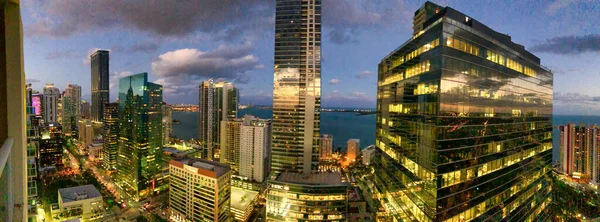 Miami Marca 2018 Panoramiczny Widok Lotu Ptaka Panoramę Centrum Miami — Zdjęcie stockowe