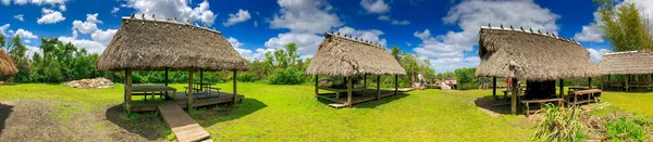 Everglades March 2018 Wooden Huts Straw Roof Everglades National Park — 图库照片