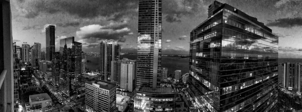 Miami Března 2018 Panoramatický Letecký Pohled Panorama Centra Miami Při — Stock fotografie