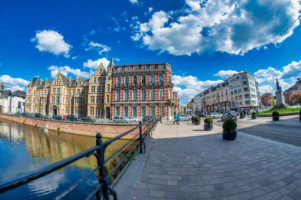 Gente Bélgica Abril 2015 Vista Del Centro Histórico Ciudad Gante — Foto de Stock